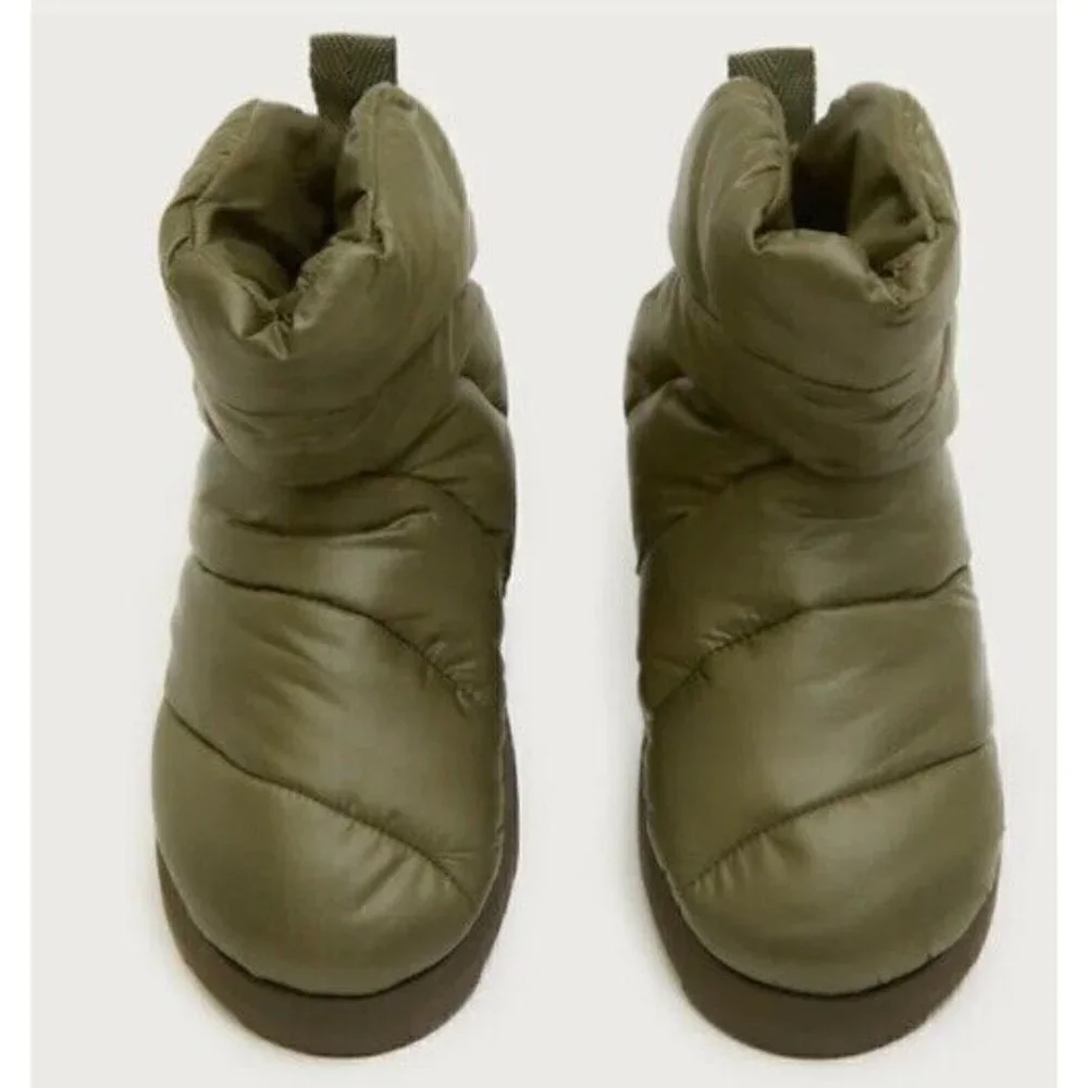 Piumestudio Luna Military Green Pillow Boot Womens‎ 37 Evereve Ankle Bootie New